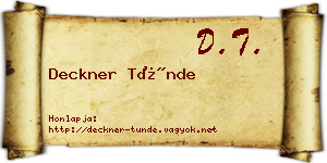 Deckner Tünde névjegykártya