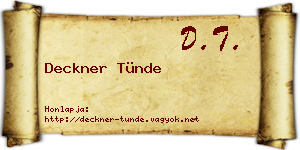Deckner Tünde névjegykártya