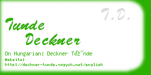 tunde deckner business card